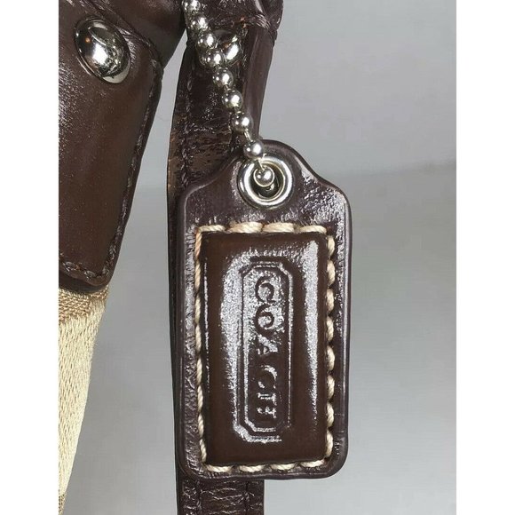 Coach Small Beige Signature Print Shoulder Bag - Picture 12 of 12